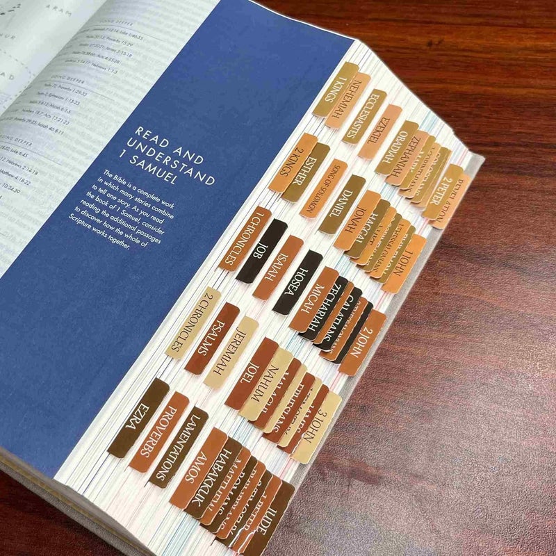 thinkor Reposition Laminated Bible Tabs, Large Print Stickers, Easy to Read & Apply Bible Tabs for Women & Man (Autumn Wood) - Image 5